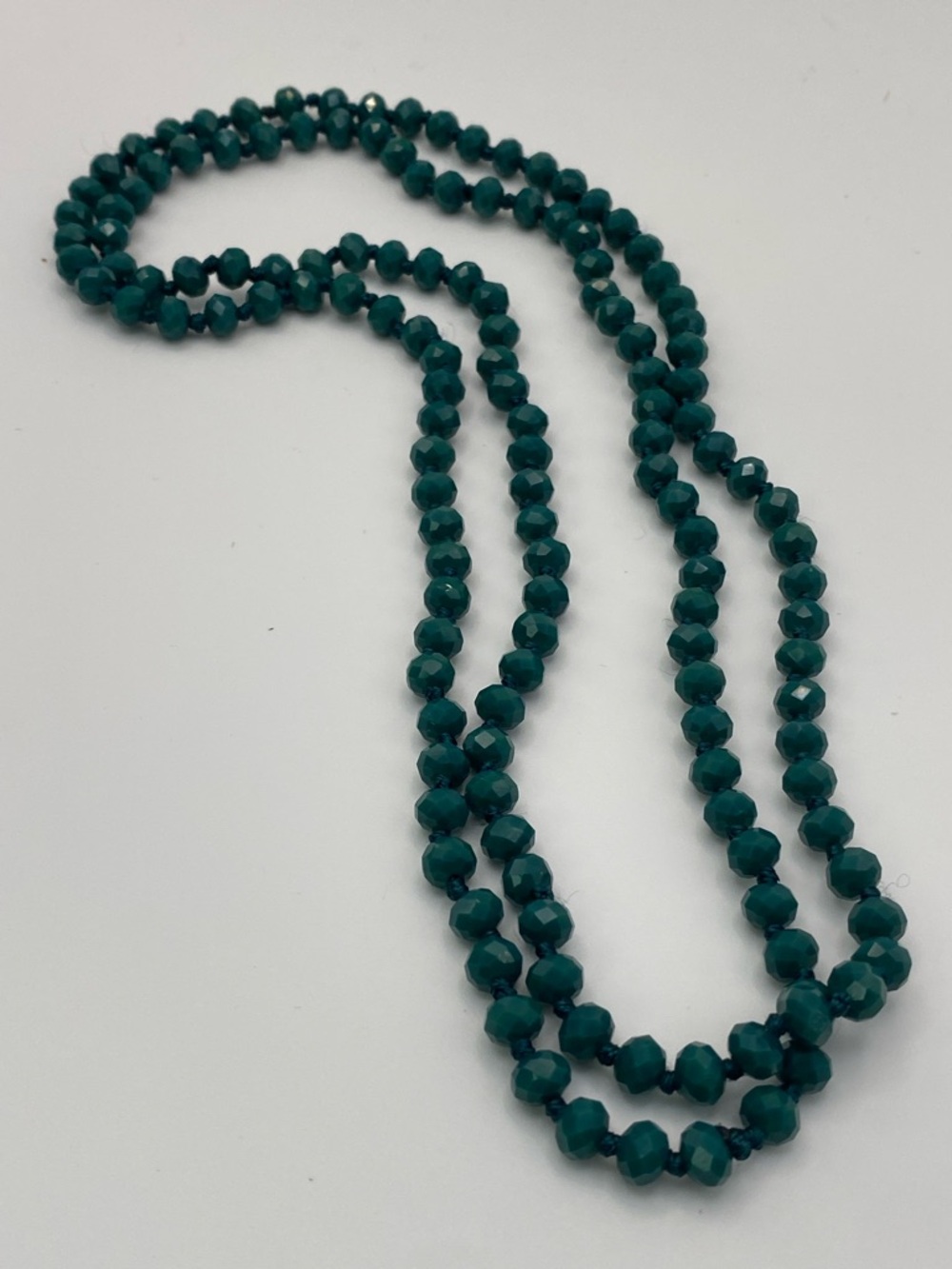 Forest Green Faceted Glass Bead Necklace